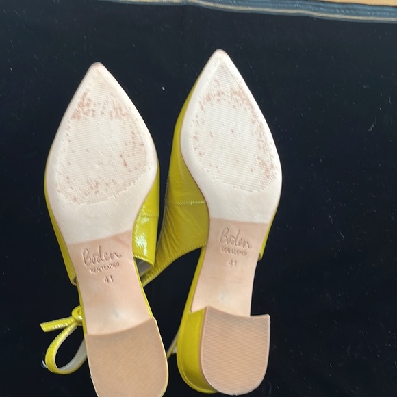 Boden Florrie Patent Leather Mud Block Heel Slingback Pumps Mustard EU 41 - Picture 5 of 6
